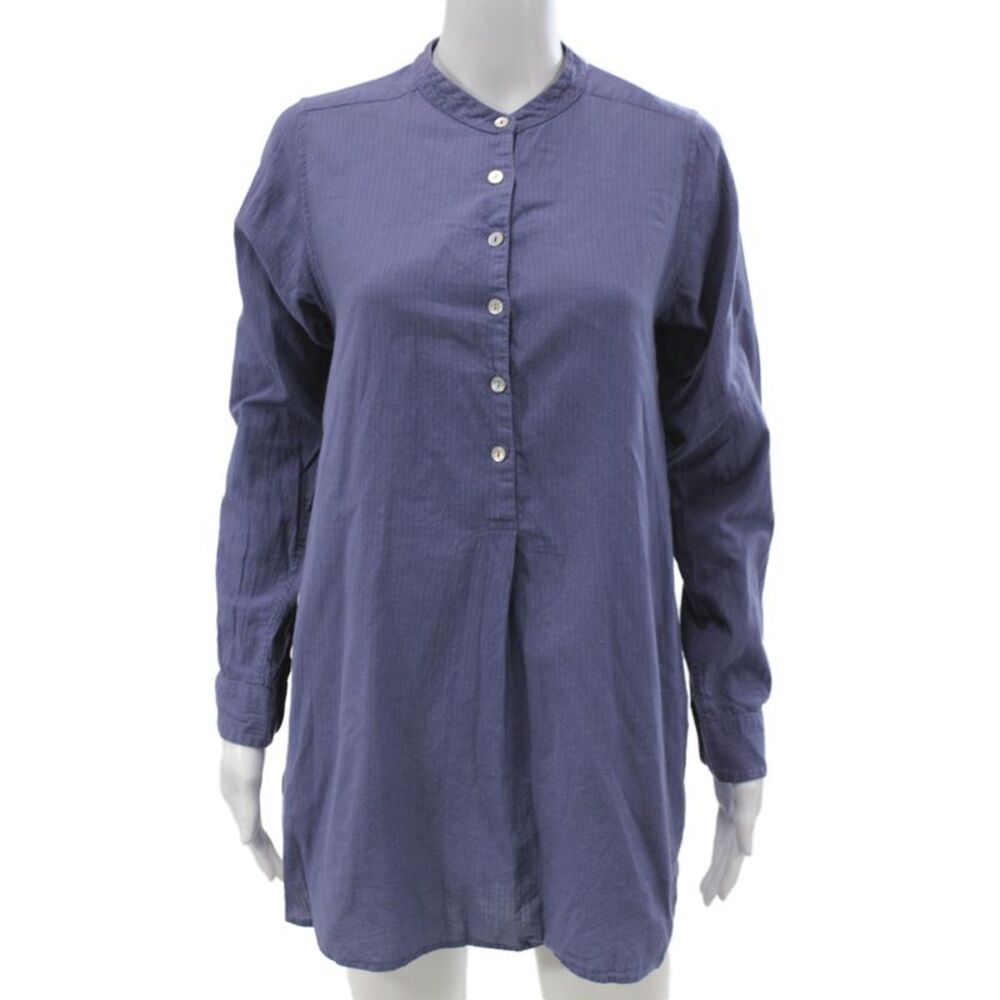 Matta Women Bohemian Dark Blue Cotton Tunic Button Up Size M